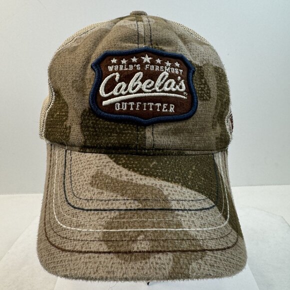 Cabelas  Mesh Back Camo Trucker Cap Adjustable Strap Hat Q3 Technology One Size - Picture 8 of 10